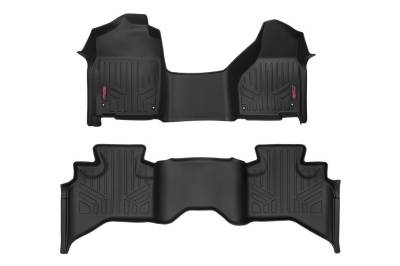 Rough Country Suspension Systems - Rough Country Front/Rear Floor Liners Black for 12-18 RAM 1500 Quad M-31312