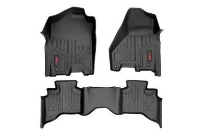Rough Country Suspension Systems - Rough Country Front/Rear Floor Liners Black for 12-18 RAM 1500 Quad M-31212