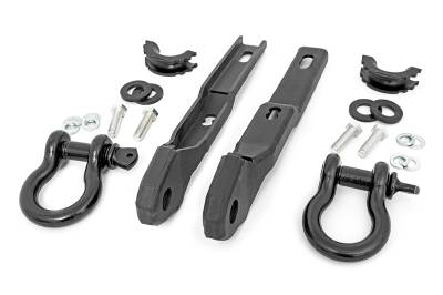 Rough Country Suspension Systems - Rough Country Front Tow Hook/D-Ring Kit Black for 17-24 Nissan Titan RS160