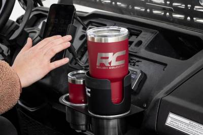 Rough Country Suspension Systems - Rough Country J5054 2-in-1 Expanding Center Console Cup/Phone Holder Black