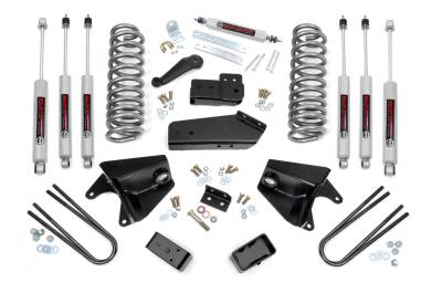 Rough Country Suspension Systems - Rough Country 465B33 4" Front Shocks Lift Kit w/Rear Blocks for 80-96 Bronco 4WD
