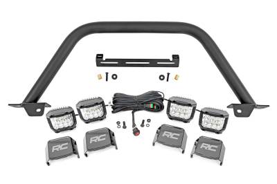 Rough Country Suspension Systems - Rough Country 51115 3" Black Front Bumper Safari Bar w/LED for 21-26 Bronco
