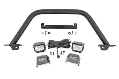 Rough Country Suspension Systems - Rough Country 51114 3" Black Front Bumper Safari Bar w/LED for 21-26 Bronco