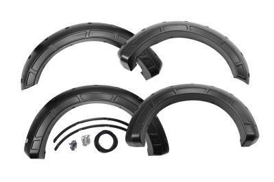 Rough Country Suspension Systems - Rough Country A-F21112-G1 Defender Fender Flares Black for 17-22 Super Duty