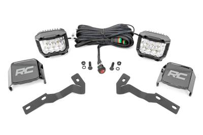 Rough Country Suspension Systems - Rough Country 71084 A-Pillar 3" LED Ditch Light Flood for 16-23 Tacoma 2WD/4WD