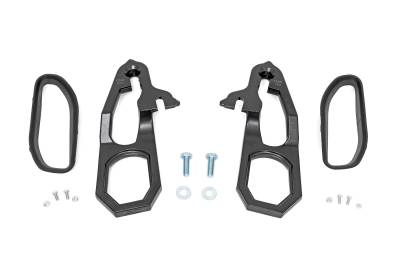 Rough Country Suspension Systems - Rough Country RS185 Front Forged Tow Hooks w/Bezel Black for 19-21 RAM 1500