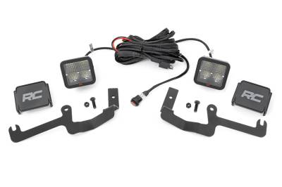 Rough Country Suspension Systems - Rough Country 80841 A-Pillar 2" LED Ditch Light Spot for 19-26 Silverado 1500