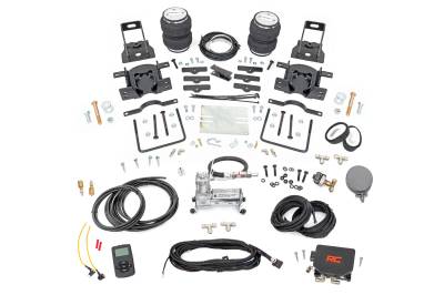 Rough Country Suspension Systems - Rough Country 10023WC Rear Air Spring Kit w/Wireless Compressor for 05-16 Ford