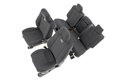 Rough Country Suspension Systems - Rough Country 91046 Front/Rear Seat Covers Black for 11-22 Grand Cherokee WK2