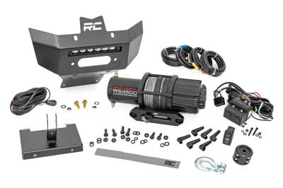 Rough Country Suspension Systems - Rough Country 97071 Front Winch Bumper w/4.5K Winch/6" LED for Renegade 500/1000