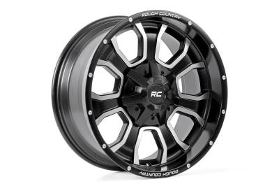 Rough Country Suspension Systems - Rough Country 93 Series Wheel 20x9 6x5.5 6x135 0mm Black/Machined 93209012