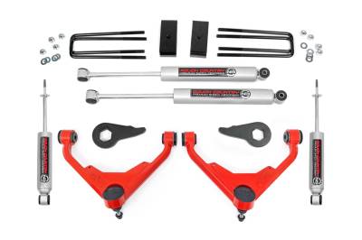 Rough Country Suspension Systems - Rough Country 859830RED 3" Suspension Lift Kit 01-10 Silverado/Sierra HD
