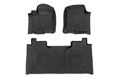 Rough Country Suspension Systems - Rough Country SM21612 Fr/Rr Floor Liners Black for 19-26 Silverado/Sierra Crew