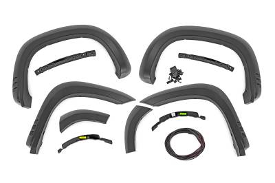 Rough Country Suspension Systems - Rough Country SF1 Fender Flares Black 19-24 Silverado 1500 F-C319201A