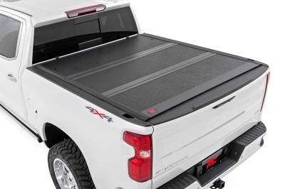 Rough Country Suspension Systems - Rough Country 47120650B Lo-Pro Hard Fold Tonneau Cover for Silverado/Sierra 6.7'