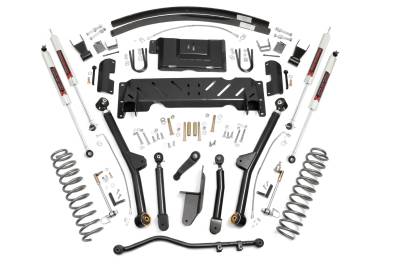 Rough Country Suspension Systems - Rough Country 68940 4.5" Long Arm Lift Kit w/RR AAL for 84-01 Cherokee XJ NP231