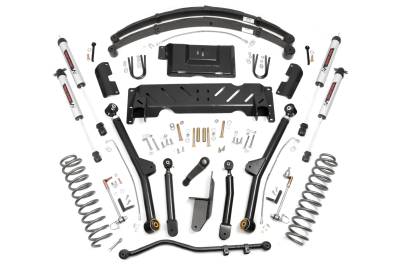 Rough Country Suspension Systems - Rough Country 61770 4.5" V2 Lift Kit LA w/RR Leafs for 84-01 Cherokee XJ 4WD