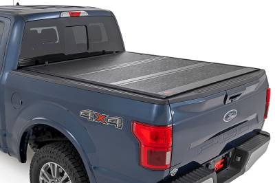 Rough Country Suspension Systems - Rough Country 47221550B Lo-Pro Hard Folding Tonneau Cover for 21-26 F150 5.5'