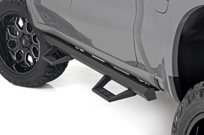 Rough Country Suspension Systems - Rough Country 11019 SRL2 Drop Step Nerf Bars Black 19-26 Silverado/Sierra Crew