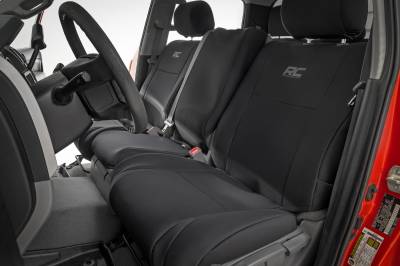 Rough Country Suspension Systems - Rough Country Front/Rear Seat Covers Black for 07-13 Toyota Tundra CrewMax 91061