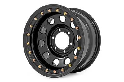 Rough Country Suspension Systems - Rough Country RC51-7655SL D-Window Beadlock Style Wheel 17x9 6x5.5 -12mm Black