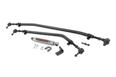 Rough Country Suspension Systems - Rough Country 10663 Black High Steer Drag Link w/Stabilizer for 18+ Jeep JL/JT