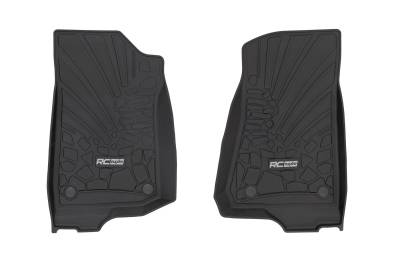 Rough Country Suspension Systems - Rough Country Front Floor Liners Black for Jeep Wrangler JL 2DR FF-6011_A