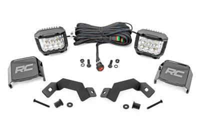 Rough Country Suspension Systems - Rough Country 72116 A-Pillar 3" LED Ditch Light Kit-Flood for 24-26 Land Cruiser