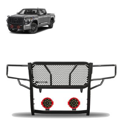 Black Horse Off Road - Black Horse RU-TOTU22-B-PLR Grille Guard Kit w/LEDs for 22-25 Toyota Tundra