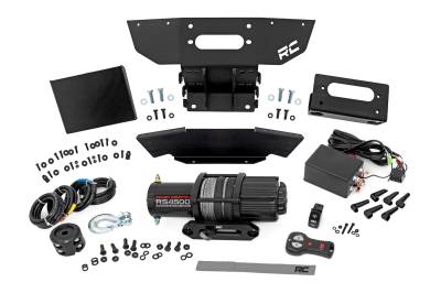 Rough Country Suspension Systems - Rough Country 93205 Front Winch Mount w/Winch for 24 Polaris Ranger XP 1000-4