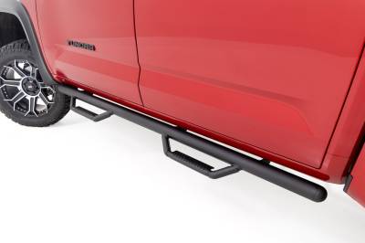 Rough Country Suspension Systems - Rough Country 72002B 3" Drop Step Nerf Bars Black for 22-26 Tundra CrewMax