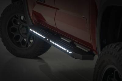 Rough Country Suspension Systems - Rough Country 57008 AC2 LED Running Boards Black for 22-26 Toyota Tundra CrewMax