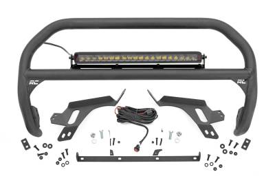 Rough Country Suspension Systems - Rough Country 51157 Front Bumper Nudge Bar w/LEDs Black for 21-24 Bronco Sport
