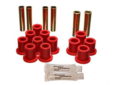 Energy Suspension - Energy Suspension 5.2107R Leaf Spring Bushing Set Polyurethane Red