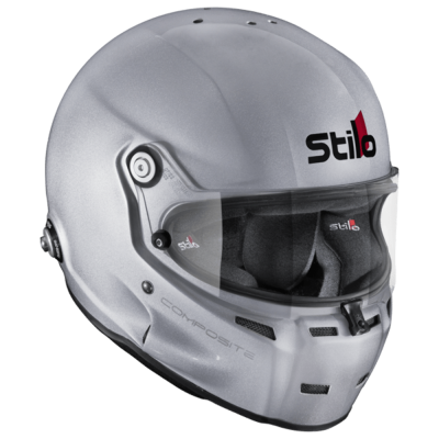 Stilo - Stilo AA0700AF2T57 ST5 GT Medium Auto Racing Helmet Gloss Silver
