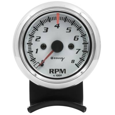 Equus - Equus E5076 Gauge Tachometer 2 1/2" 8k RPM Wht Dial 5000 Series