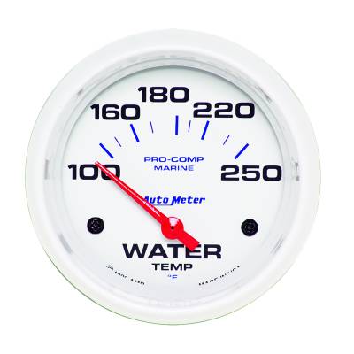 AutoMeter - AutoMeter 200763 2-5/8" Water Temperature 100-250Â°F Marine White