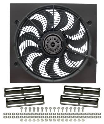 Derale - Derale 16919 High Output 17" Electric Puller Fan/Black Steel Shroud Kit