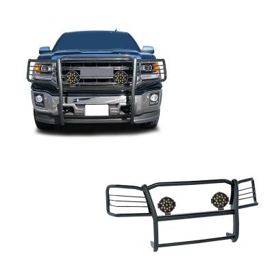 Black Horse Off Road - Black Horse 17GS12MA-PLB Black Grille Guard w/LED for Sierra 1500 Limited