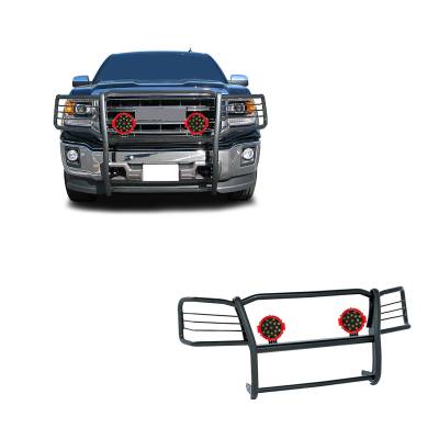 Black Horse Off Road - Black Horse 17GS12MA-PLR Black Grille Guard w/LED for Sierra 1500 Limited