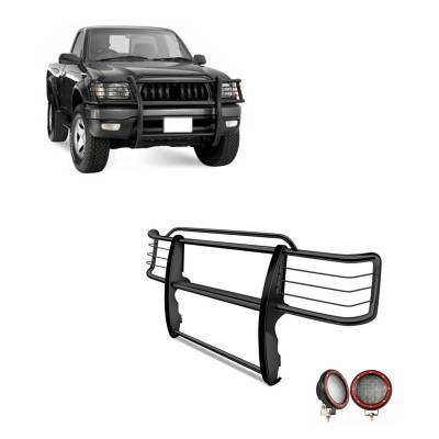 Black Horse Off Road - Black Horse 17TO23MA-PLFR Black Grille Guard w/LED for 01-04 Toyota Tacoma