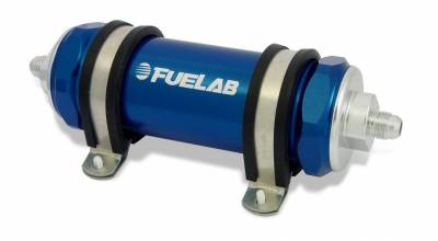 FUELAB - FUELAB 82823-3 In-Line Fuel Filter Long Length -10AN In/Out 100 Micron Stainless