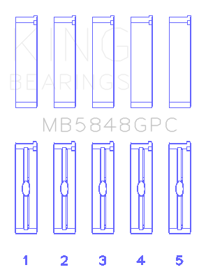King Engine Bearings - King Bearings MB5848GPC Connecting Rod Set for GM Duramax Diesel 6.6L