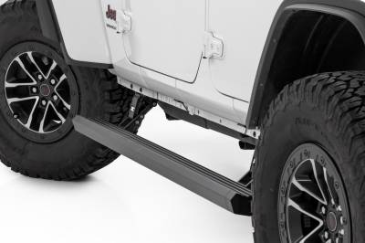 Rough Country Suspension Systems - Rough Country ESR610430 Power Running Boards for 18-26 Jeep Wrangler JL 4DR
