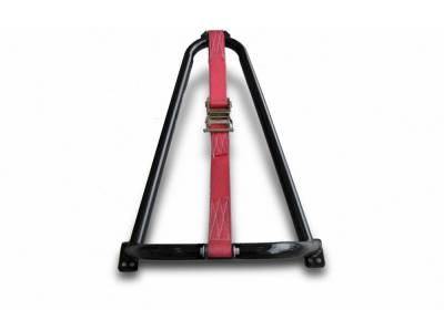 N-Fab - N-Fab BM1TCRD Gloss Black Bed Mounted Tire Carrier w/Red Strap