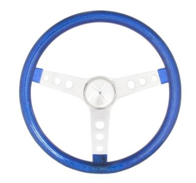 Grant - Grant 8466 15" Blue Metal Flake Steering Wheel 3-Spoke Chrome