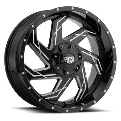 REV Wheels - REV Wheels 895M-2123544 895M 20x12 6x5.5 44mm Black/Machined