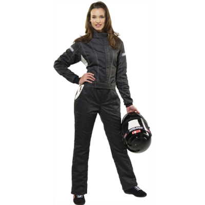 Simpson Safety - Simpson Safety V202001 Vixen II Racing Suit-X Small Black/White
