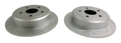 RT Offroad - RT Offroad RT31026 Rear Cross Drilled & Slotted Rotor for 07-18 Jeep Wrangler JK