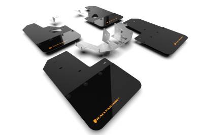Rally Armor - Rally Armor MF85-RR-PL-COR Black Mud Flap Cy Orange Logo